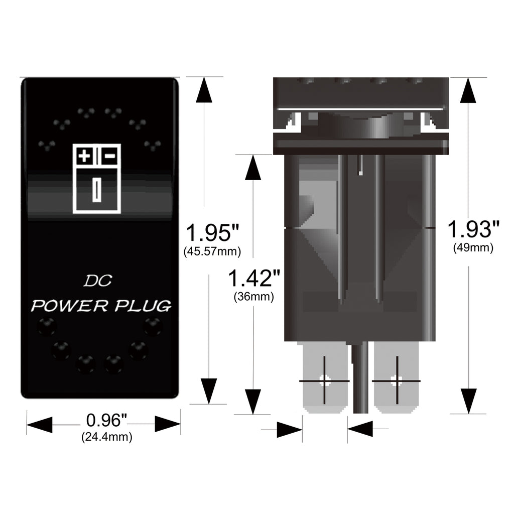 Rocker Switch DC Power Plug Bulldog Winch