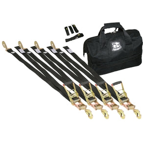 Ratcheting Tie-Down Strap 13 PC 10k Breaking Strength Kit Bulldog Winch