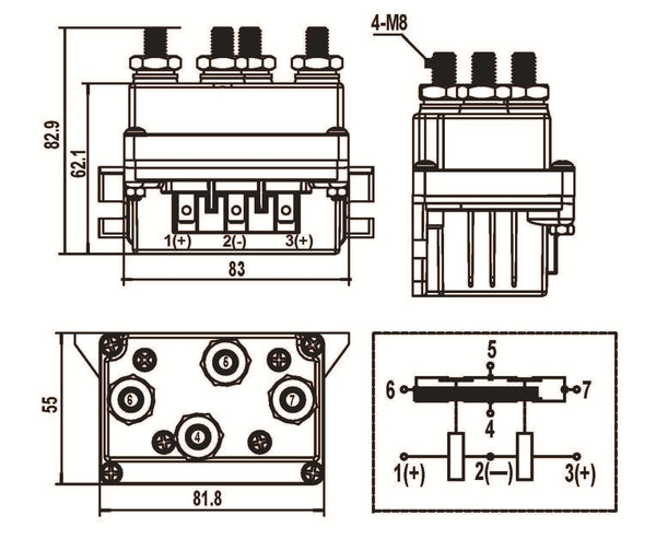Contactor, Replacement 10065x Series 450A Bulldog Winch