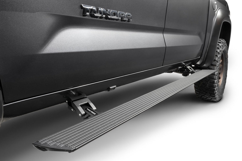 RealTruck VoltStep Electric Running Board Kit Textured Black 2022-2026 Toyota Tundra 4 Door Double Cab Go Rhino