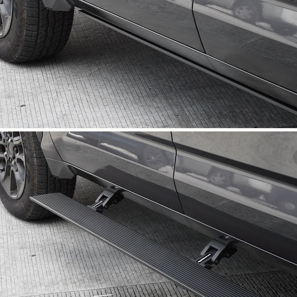 RealTruck VoltStep Electric Running Board Kit Textured Black 2022-2026 Toyota Tundra 4 Door CrewMax Cab Go Rhino