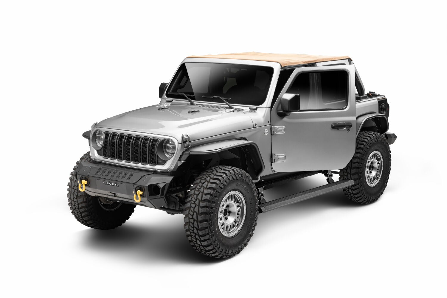 RealTruck VoltStep Electric Running Board Kit Protective Bedliner Coating 2018-2026 Jeep Wrangler Go Rhino