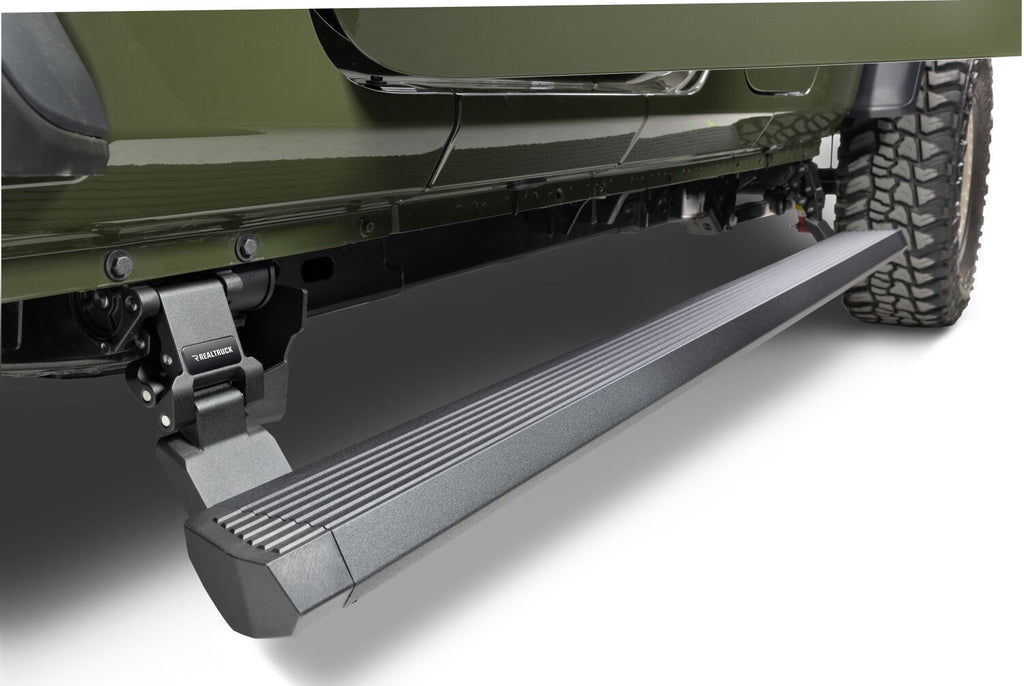 RealTruck VoltStep Electric Running Board Kit Textured Black 2020-2025 Jeep Gladiator Go Rhino