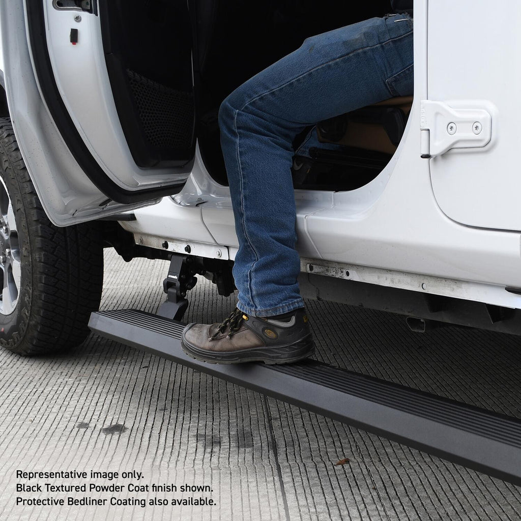 RealTruck VoltStep Electric Running Board Kit Protective Bedliner Coating 2021-2025 Jeep Gladiator Go Rhino