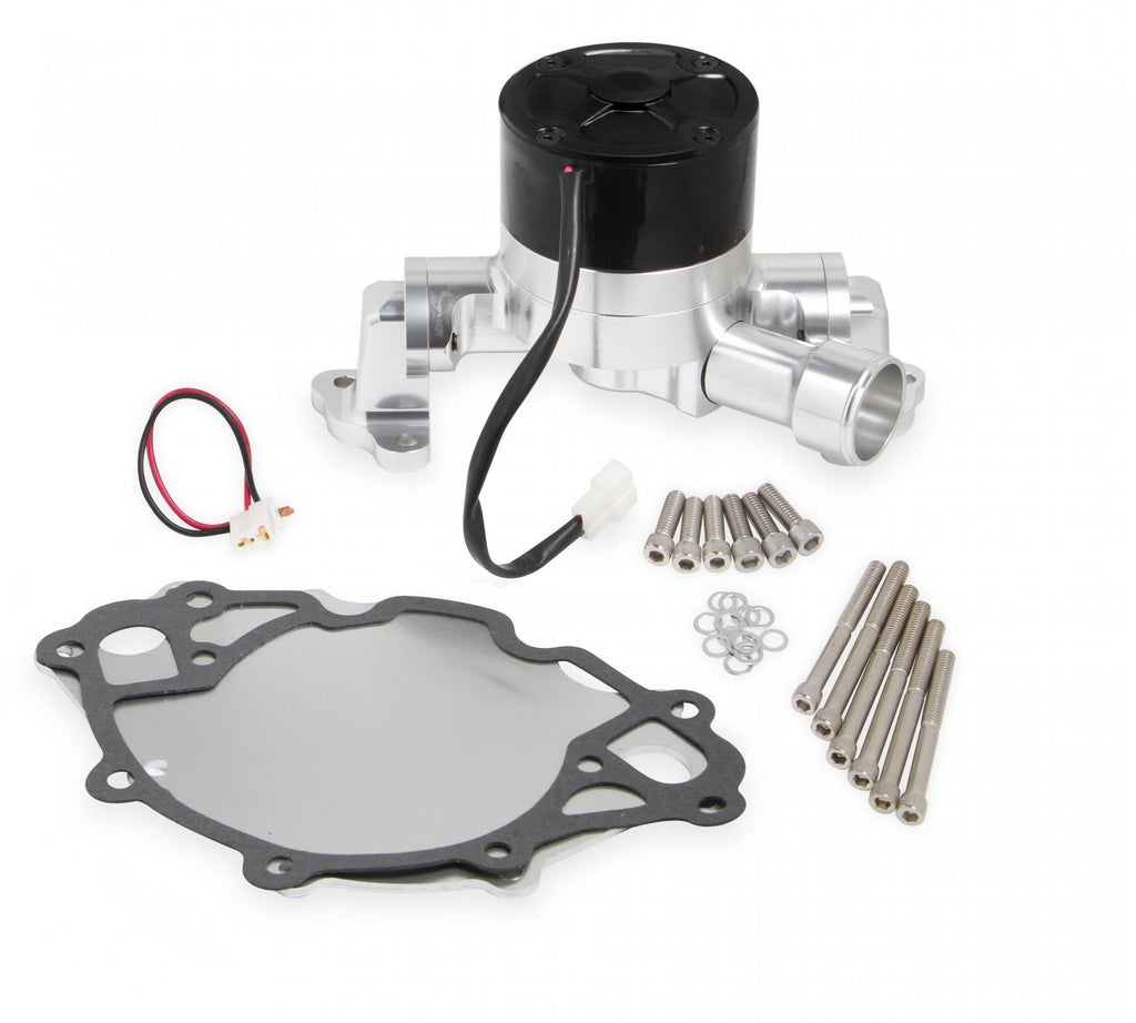 Electric Water Pump Aluminum 35Gpm Electric Water Pump Sbf 260/289/302/351W Polished W/Block Off Plate Frostbite Cooling