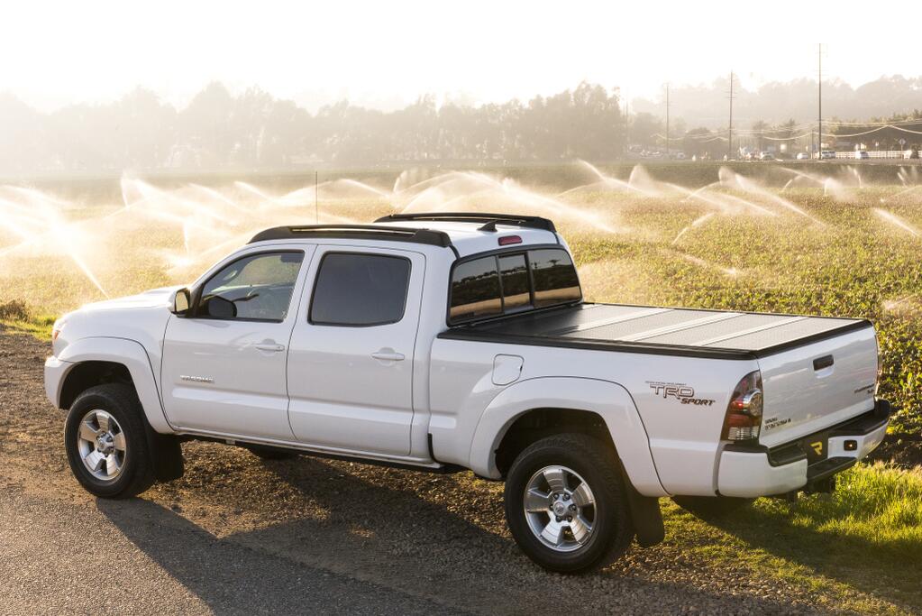 BAKFlip G2 Hard Folding Truck Bed Cover Rail Mounts Near Top of Bed Rail 2005-2015 Toyota Tacoma 5 Foot Bed with Deck Rail System BAK
