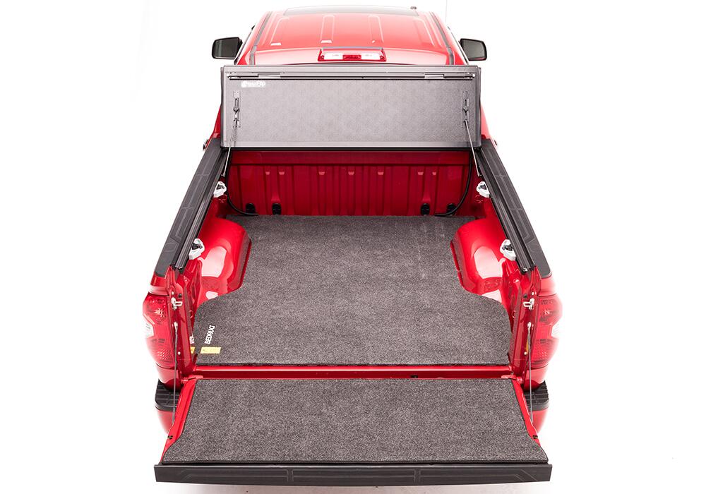 BAKFlip G2 Hard Folding Truck Bed Cover Rail Mounts Near Top of Bed Rail Rails Can Be Lowered Using Drop Down Brackets 2007-2021 Toyota Tundra 6 Foot 6 Inch Bed with Deck Rail System without Trail Special Edition Storage Boxes BAK