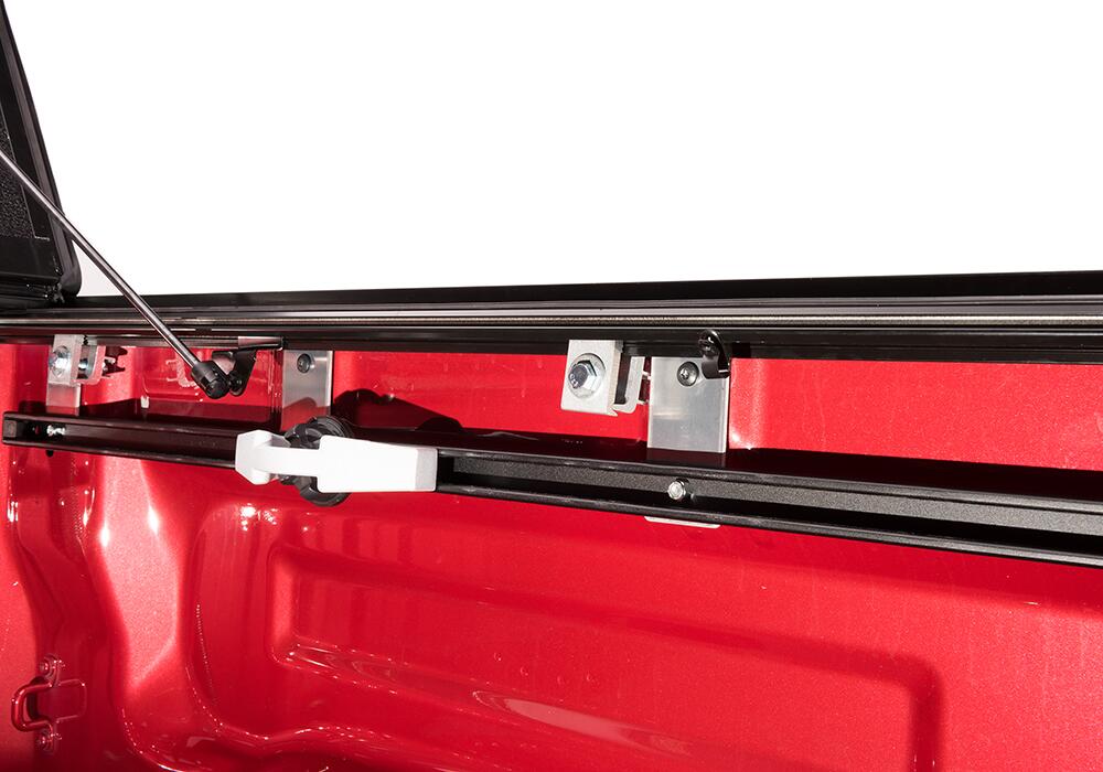 BAKFlip G2 Hard Folding Truck Bed Cover Rail Mounts Near Top of Bed Rail Rails Can Be Lowered Using Drop Down Brackets 2007-2021 Toyota Tundra 6 Foot 6 Inch Bed without Deck Rail System without Trail Special Edition Storage Boxes BAK