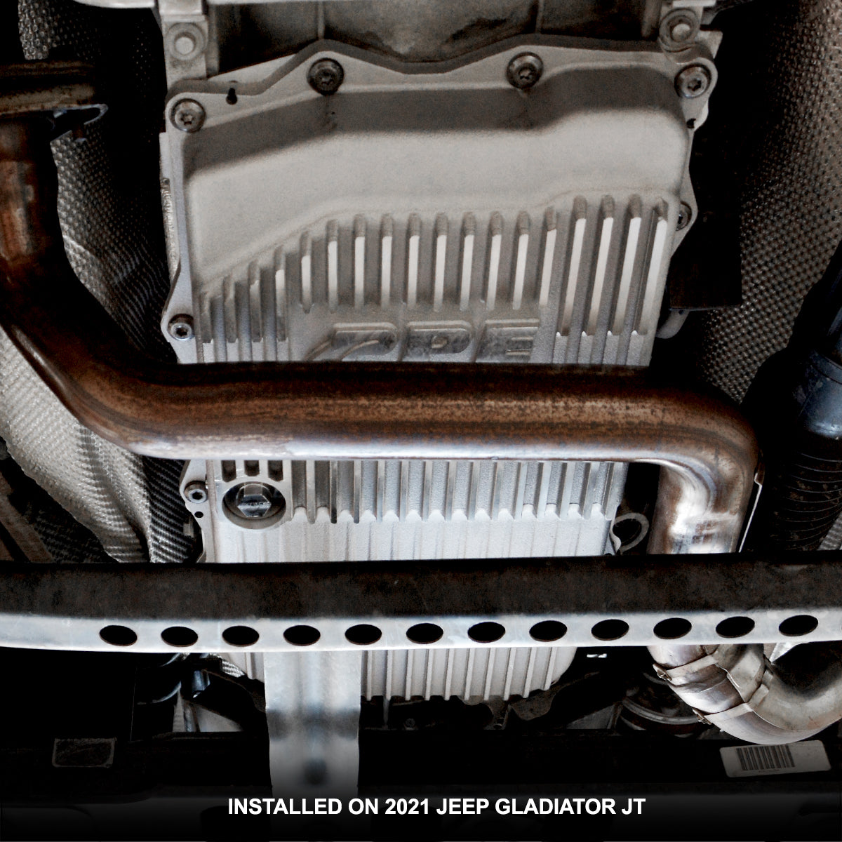 2018-2022 Jeep Wrangler JL/JT w/ 850RE Transmission Heavy-Duty Cast Aluminum Transmission Pan Brushed