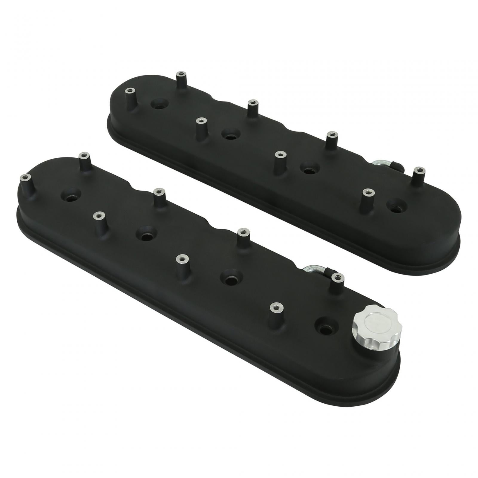 Tall LS Valve Covers Satin Black Tall LS Valve Covers W/ Coil Mounting Posts, Cast Aluminum Satin Black Finish Holley