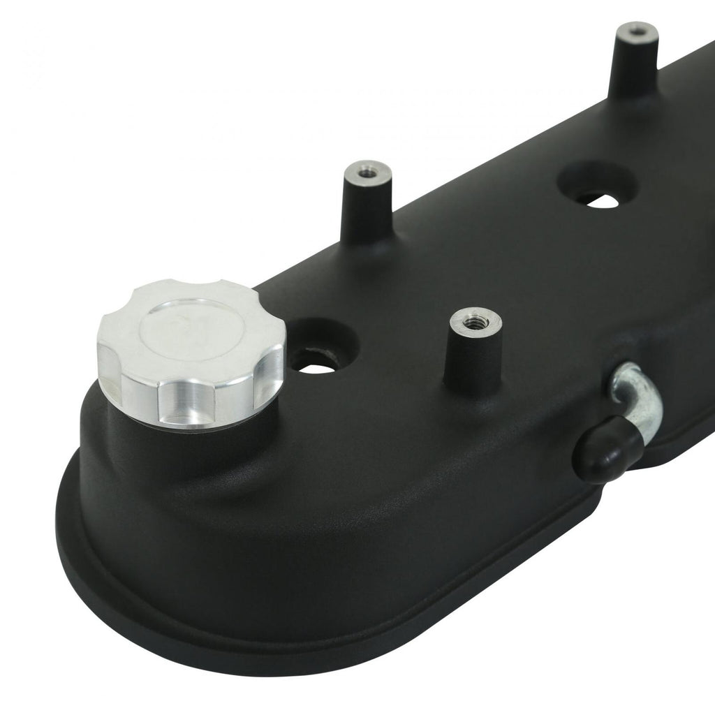 Tall LS Valve Covers Satin Black Tall LS Valve Covers W/ Coil Mounting Posts, Cast Aluminum Satin Black Finish Holley