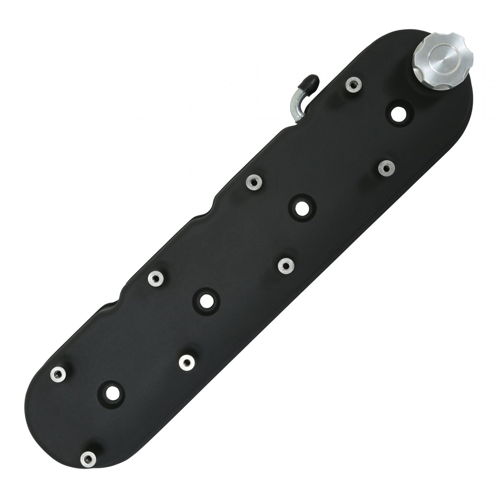Tall LS Valve Covers Satin Black Tall LS Valve Covers W/ Coil Mounting Posts, Cast Aluminum Satin Black Finish Holley