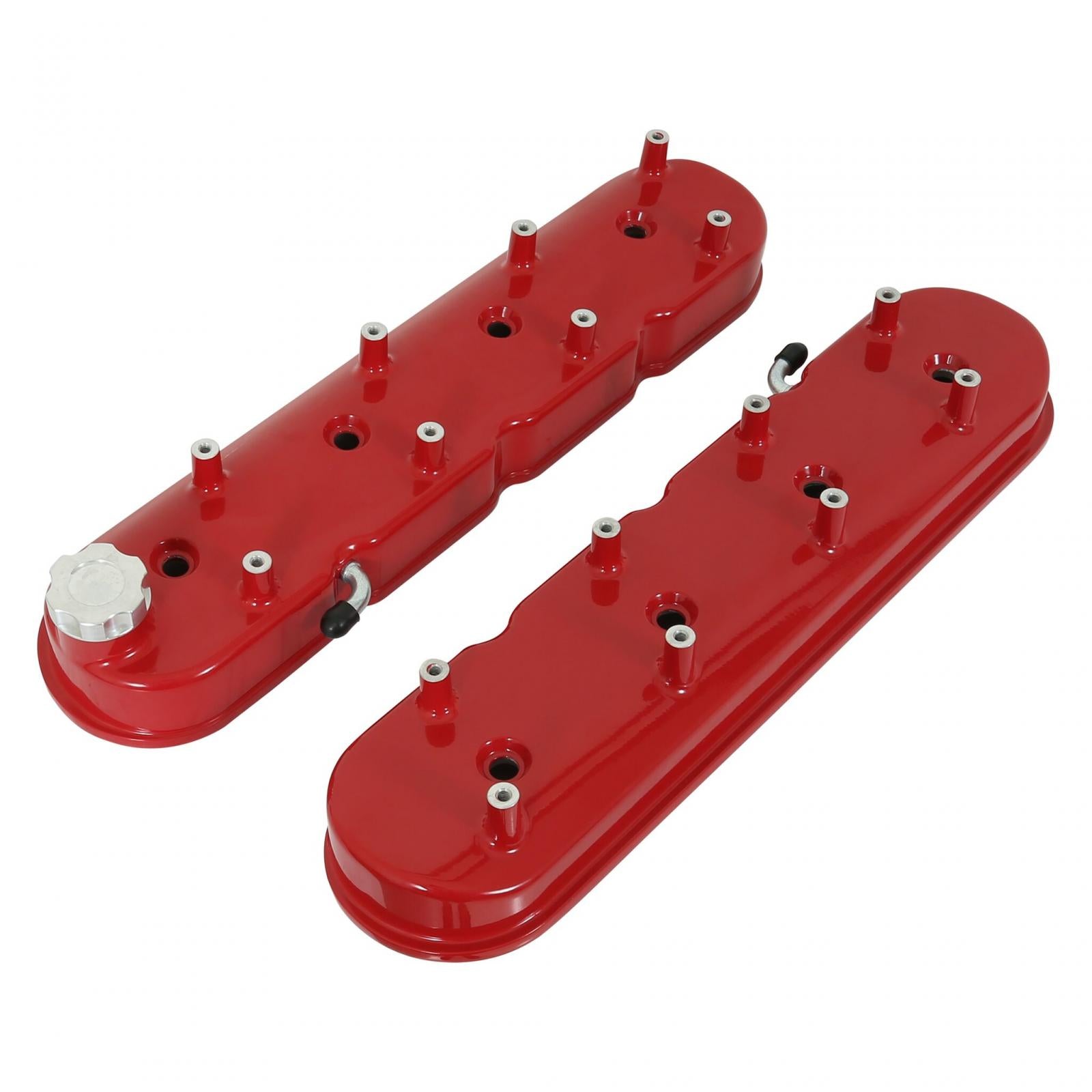 Tall LS Valve Covers Gloss Red Tall LS Valve Covers W/ Coil Mounting Posts, Cast Aluminum Gloss Red Holley
