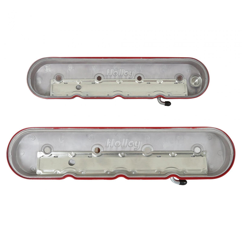 Tall LS Valve Covers Gloss Red Tall LS Valve Covers W/ Coil Mounting Posts, Cast Aluminum Gloss Red Holley