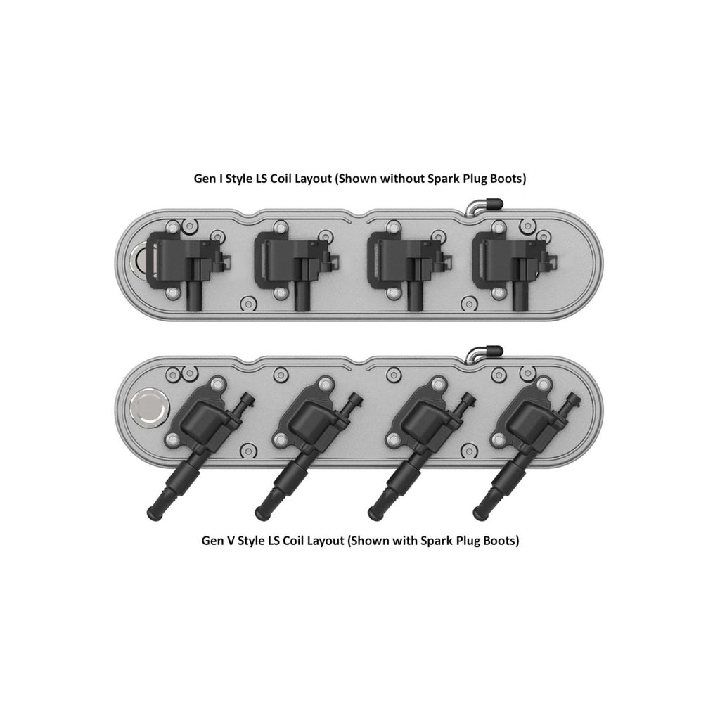 2-Piece Chevrolet Script Valve Cover Gen III/iv LS Natural Chevrolet Gen III/iv LS Cast Aluminum Coil-Mounting Base & Integrated Coil Cover Holley