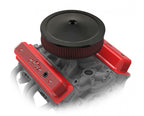 Vintage Finned Valve Cover Script SBC Center Bolt Gloss Red Machined Small Block Chevrolet ZZ6/Vortec Center Bolt Valve Cover Emissions Provision Holley