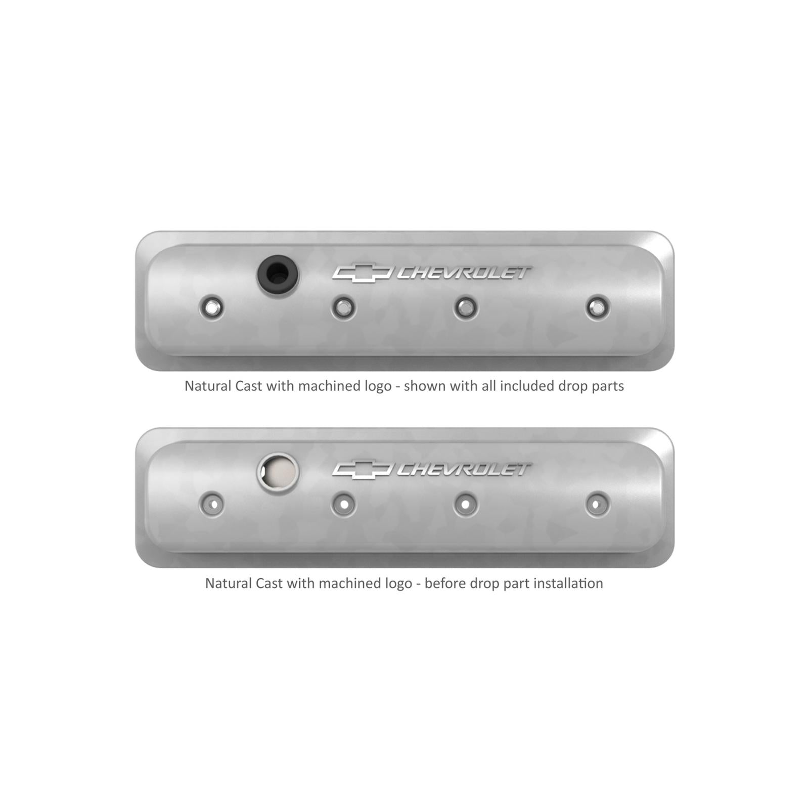 GM Licensed Valve Cover Muscle Series SBC Center Bolt Natural Small Block Chevrolet ZZ6/Vortec Emissions Provision Holley