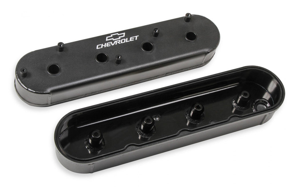GM Track Series Valve Covers Small Block Chevrolet Gen III/iv LS Satin Black GM Track Series Fabricated Aluminum LS Valve Covers W/oem Coil Stands and Licensed Chevrolet/bowtie Logo Satin Black Finish Holley