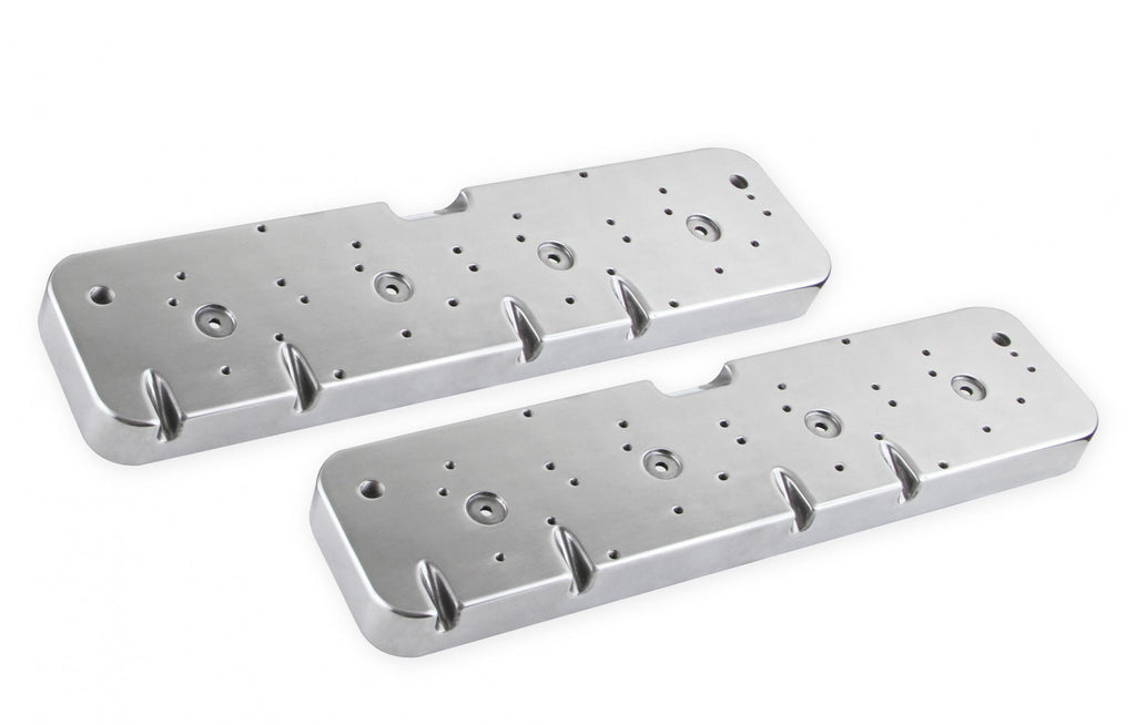 LS Valve Cover Adapter Plates Small Block Chevy to LS Polished Finish Holley