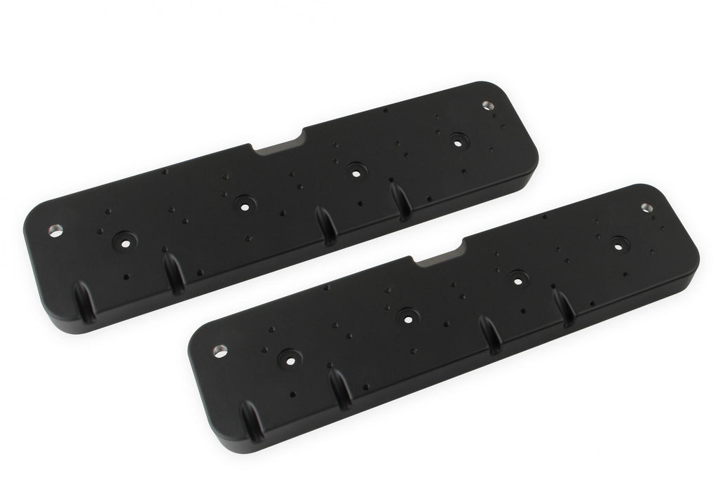 LS Valve Cover Adapter Plates Small Block Chevy to LS Black Finish Holley