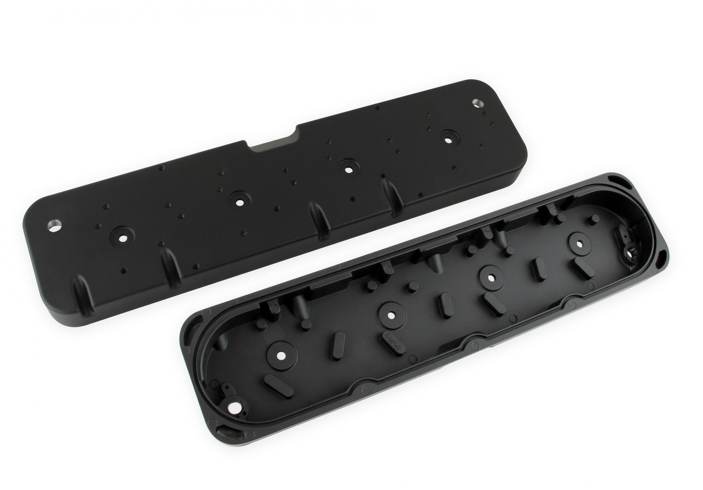 LS Valve Cover Adapter Plates Small Block Chevy to LS Black Finish Holley