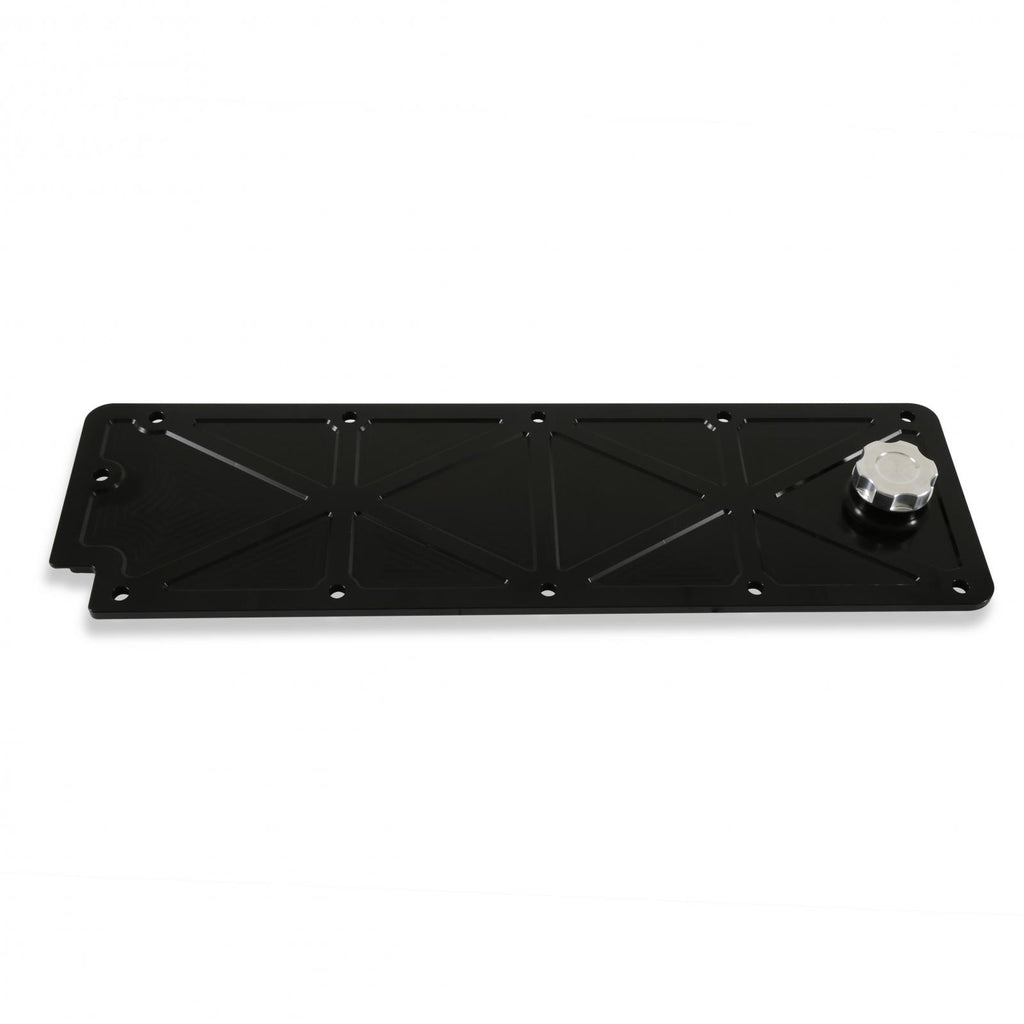 LS Valley Cover with Oil Fill Black Billet for GM LS2/LS3/LS7/LSX Applications, Trussed Design Holley