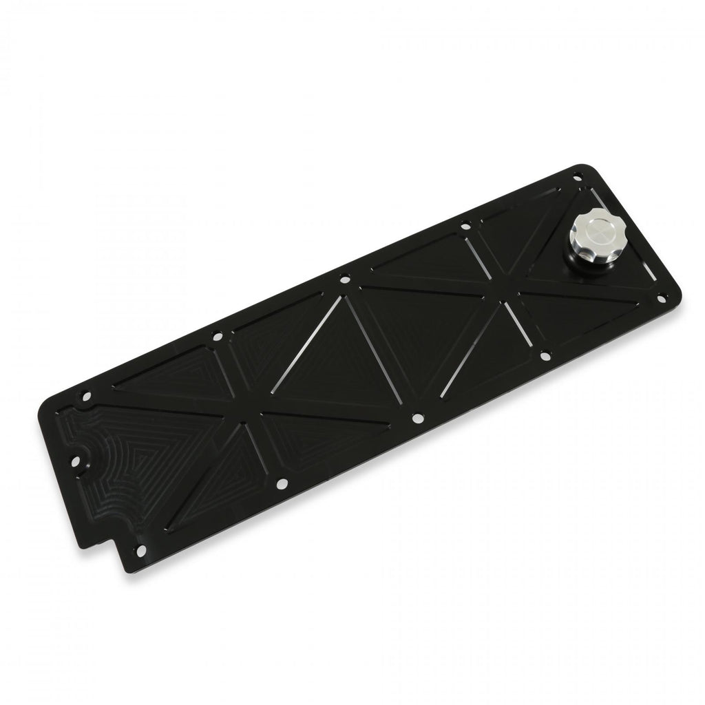 LS Valley Cover with Oil Fill Black Billet for GM LS2/LS3/LS7/LSX Applications, Trussed Design Holley