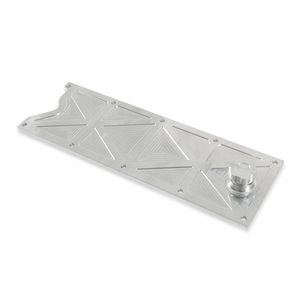 LS Valley Cover with Oil Fill Natural Billet for GM LS1/LS6 Applications, Trussed Design Holley