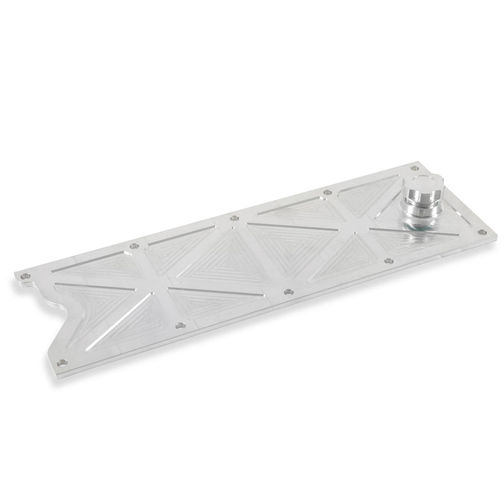 LS Valley Cover with Oil Fill Natural Billet for GM LS1/LS6 Applications, Trussed Design Holley