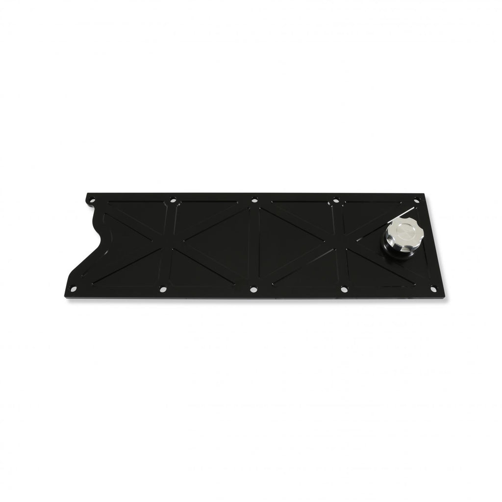 LS Valley Cover with Oil Fill Black Billet for GM LS1/LS6 Applications, Trussed Design Holley