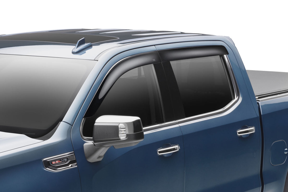 Low Profile Ventvisor Deflector Smoke Outside Mount 4 Piece For 2019-2026 Silverado 1500/1500 LTD/2500 HD/3500 HD, Sierra 1500/1500 Limited/2500 HD/3500 HD Husky Liners