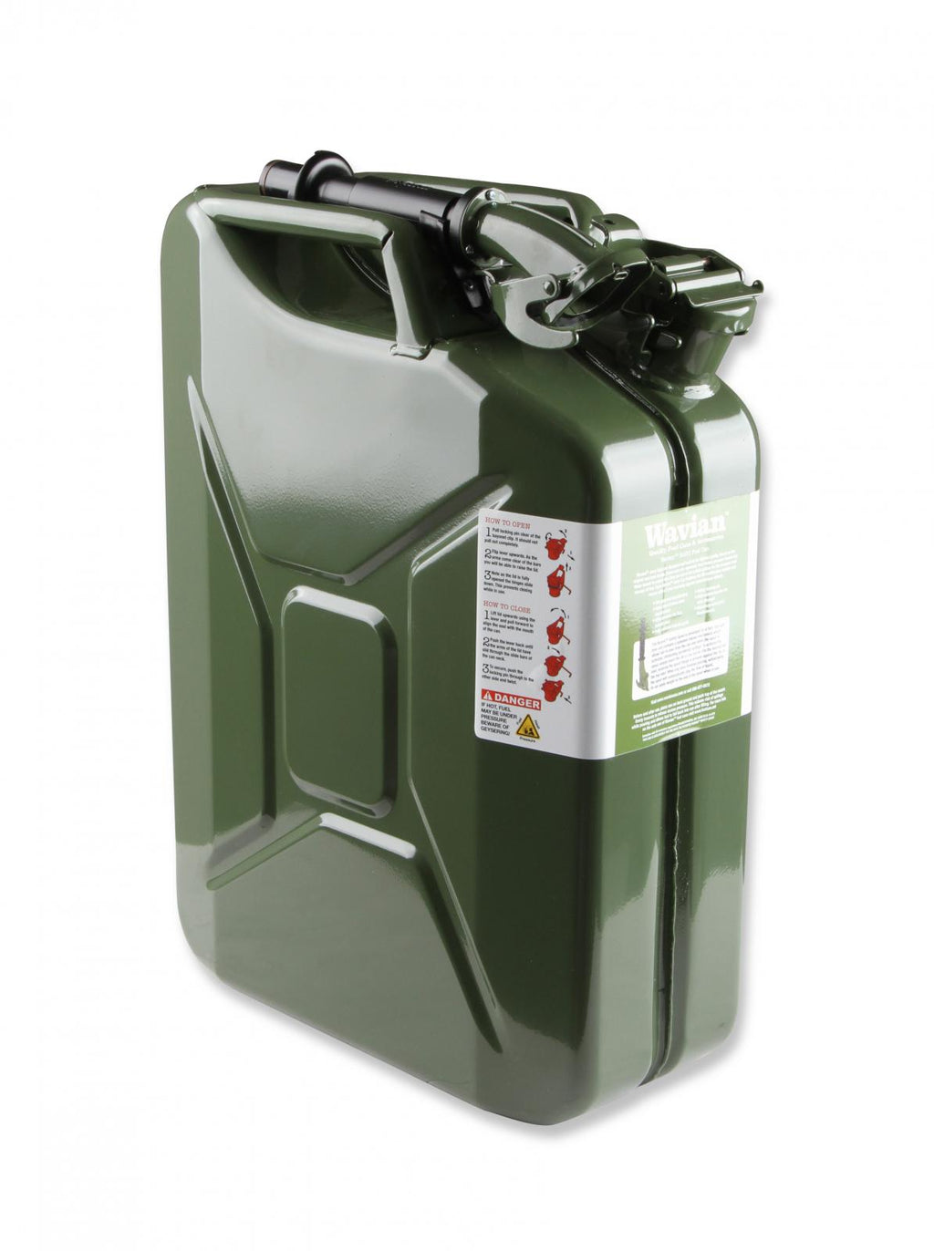 Jerry Can Green 5.3 Gallon 20 Liter Steel w/ Safety Cap and Spout Anvil Offroad