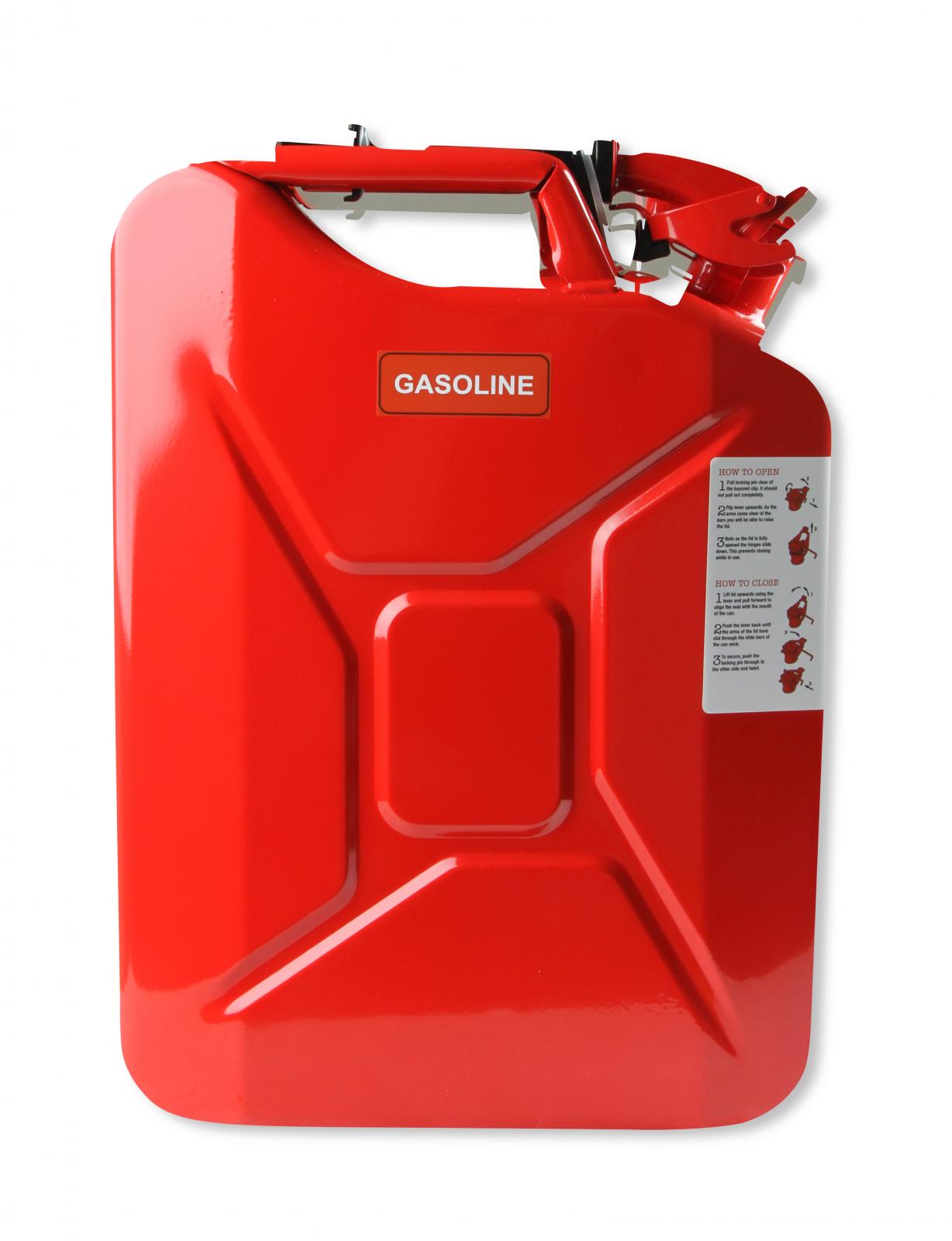 Jerry Can Red 5.3 Gallon 20 Liter Steel w/ Safety Cap and Spout Anvil Offroad