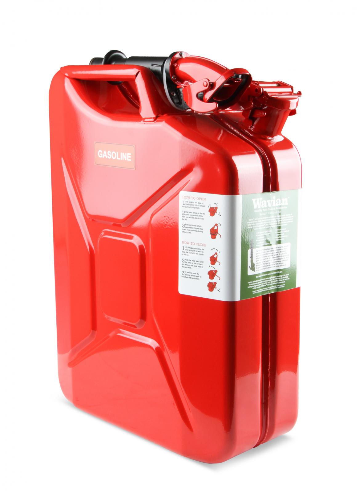 Jerry Can Red 5.3 Gallon 20 Liter Steel w/ Safety Cap and Spout Anvil Offroad