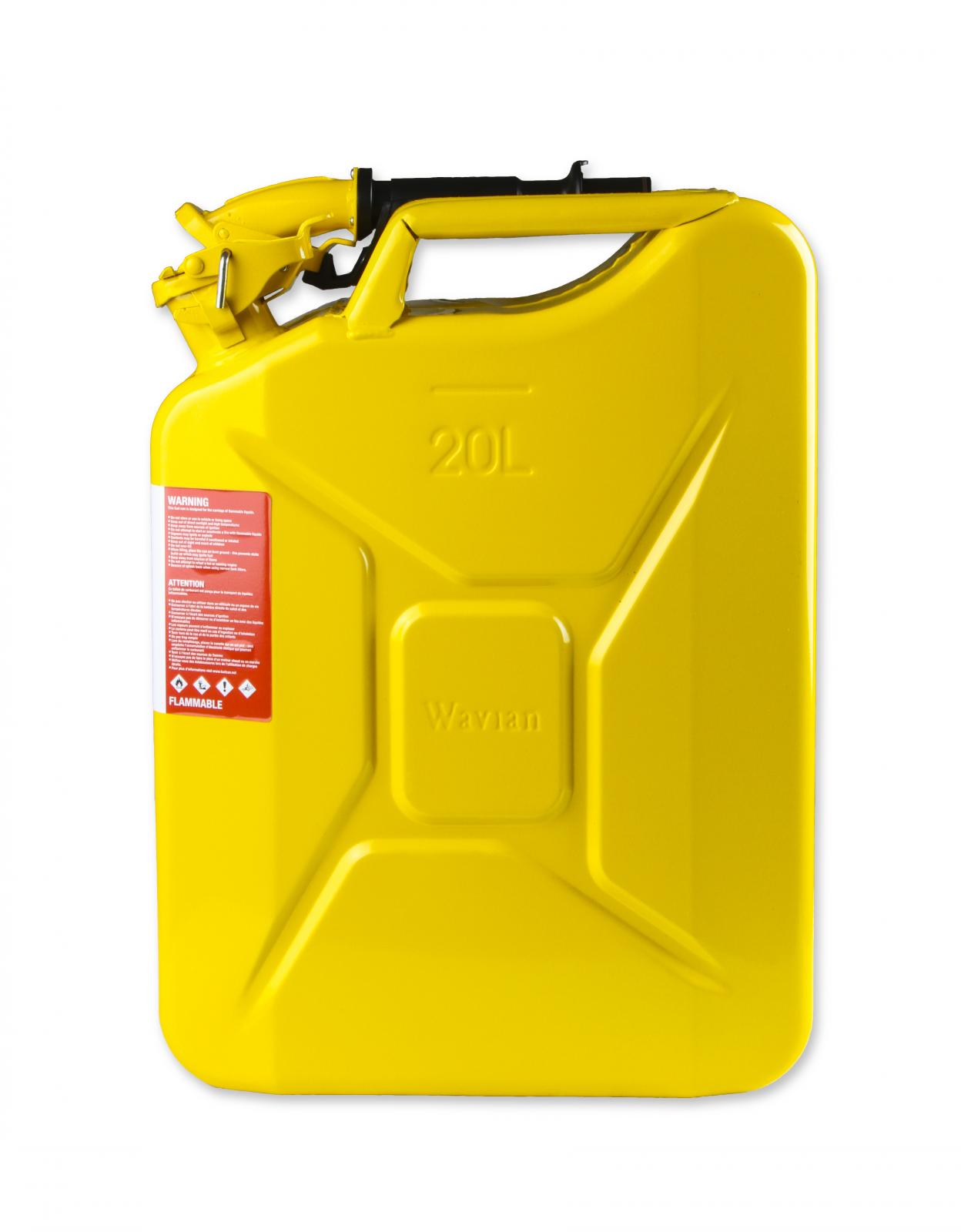 Jerry Can Yellow 5.3 Gallon 20 Liter Steel w/ Safety Cap and Spout Anvil Offroad