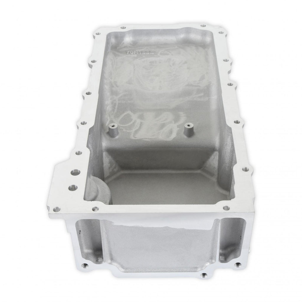 GM LS Swap Oil Pan Most Front Clearance No Drain-Back Holes Fits LS Swapped Vehicles Requiring Even More Clearance Than the 302-1 and 302-2 Same As 302-3 But Without Drain-Back and Plugs Holley
