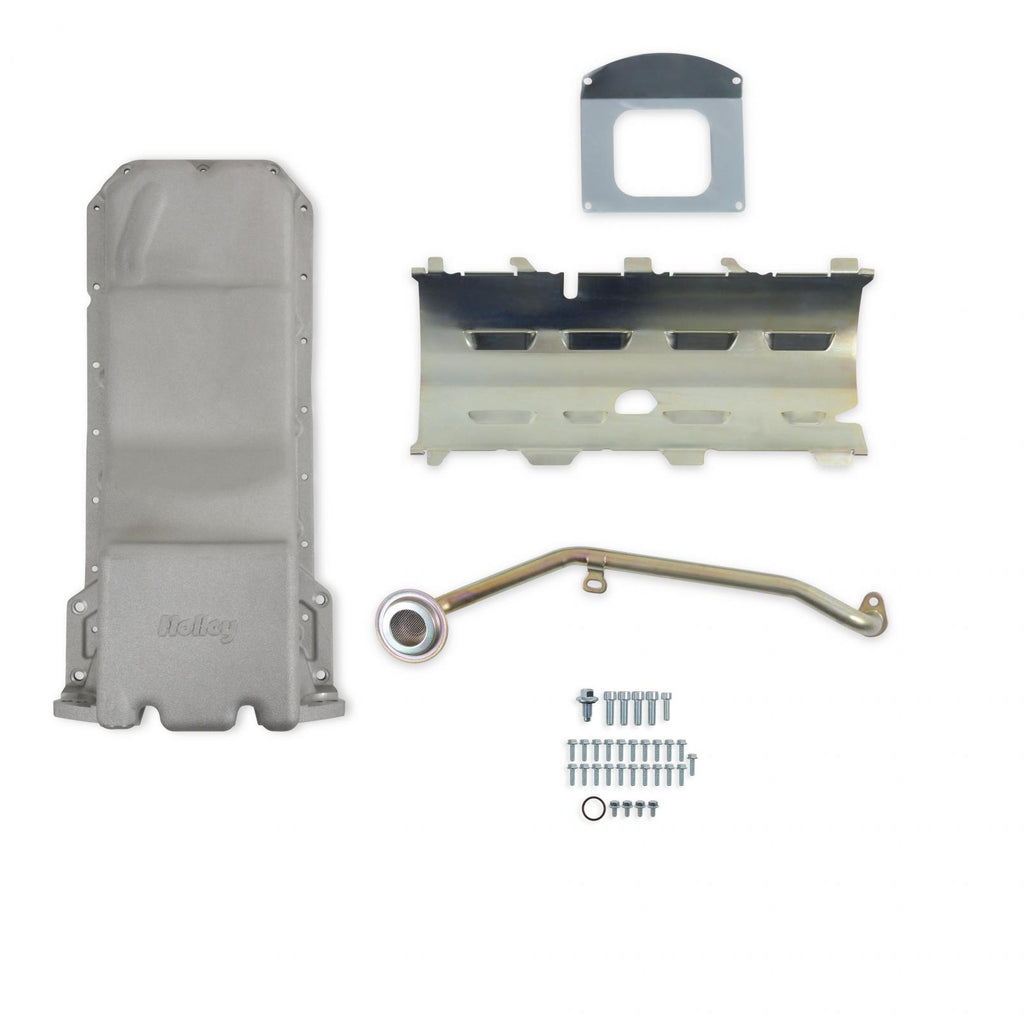 Gen III Hemi Swap Oil Pan Natural Fits Gen III Hemi Hellcat Engines 2015-up 6.2L Supercharged Engines Rear-Sump Design Fits Most Trucks Holley