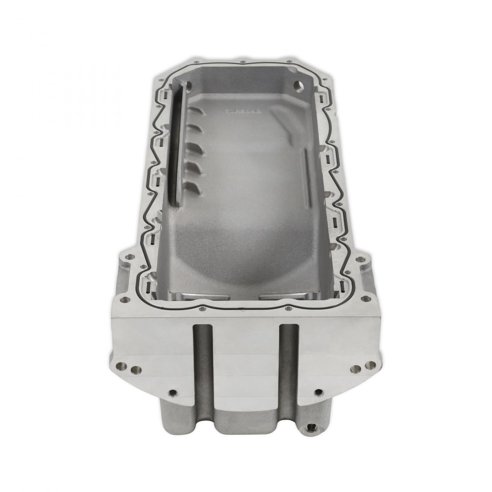Gen III Hemi Swap Oil Pan Rear-Sump Natural Non-VVT Fits Non-VVT Gen III Hemi Engines 2003-2008 5.7L, 2005-2010 6.1L, 2007-2010 392 Hemi Crate Engines Rear-Sump Design Fits Most Trucks Natural As-Cast Finish Holley