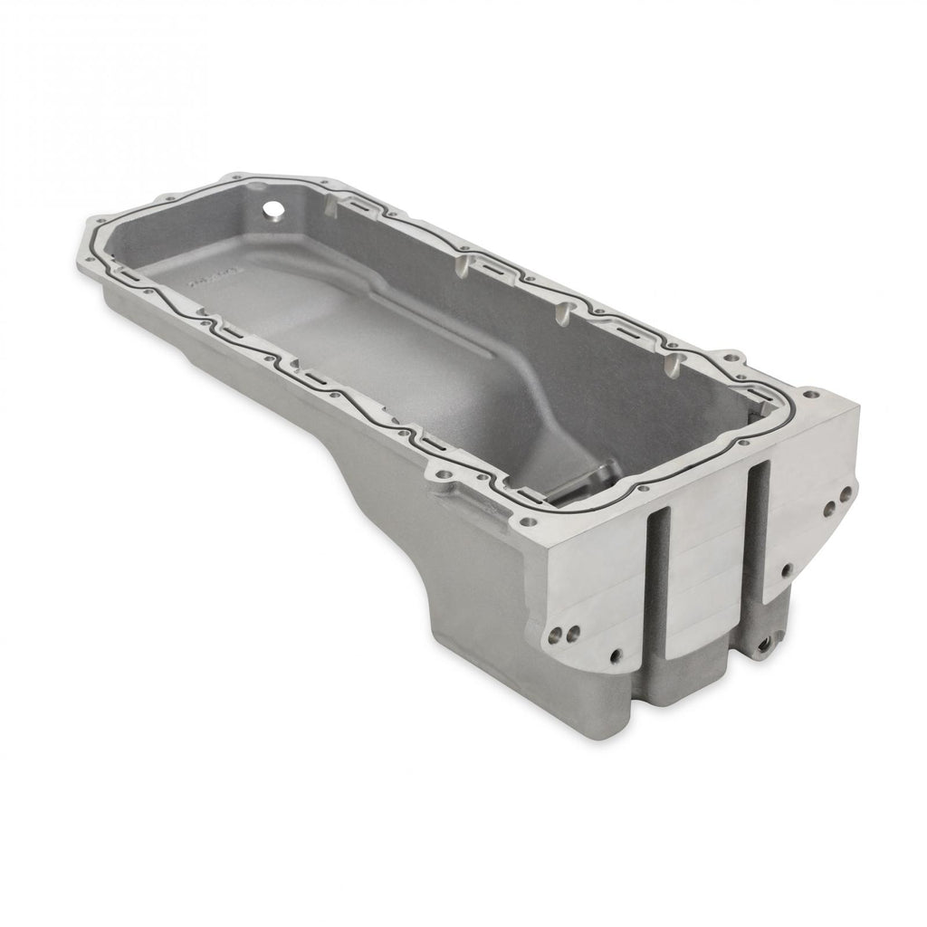 Gen III Hemi Swap Oil Pan Rear-Sump Natural Non-VVT Fits Non-VVT Gen III Hemi Engines 2003-2008 5.7L, 2005-2010 6.1L, 2007-2010 392 Hemi Crate Engines Rear-Sump Design Fits Most Trucks Natural As-Cast Finish Holley