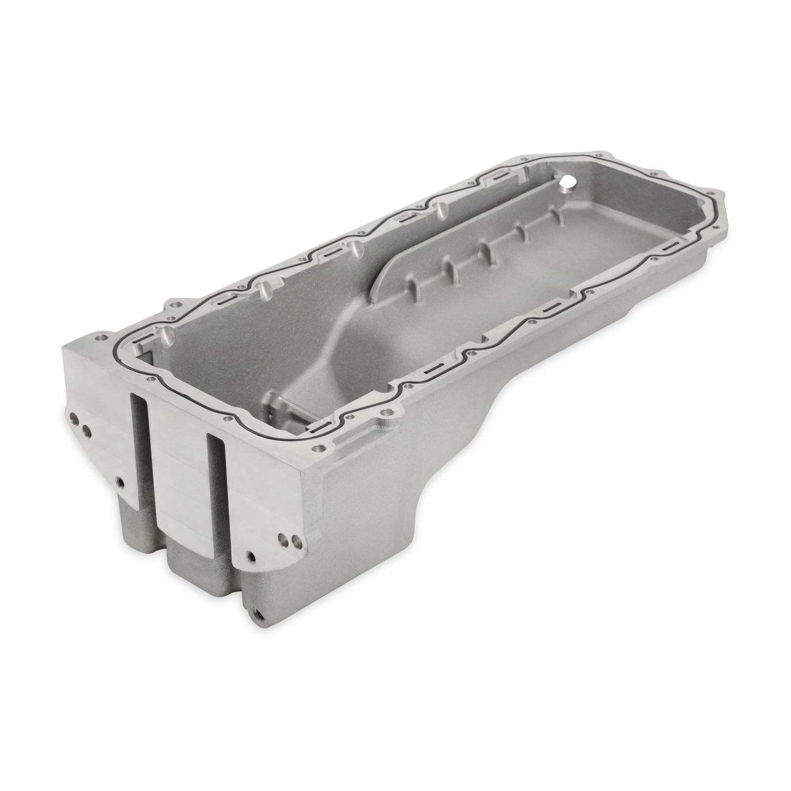 Gen III Hemi Swap Oil Pan Rear-Sump Natural Non-VVT Fits Non-VVT Gen III Hemi Engines 2003-2008 5.7L, 2005-2010 6.1L, 2007-2010 392 Hemi Crate Engines Rear-Sump Design Fits Most Trucks Natural As-Cast Finish Holley