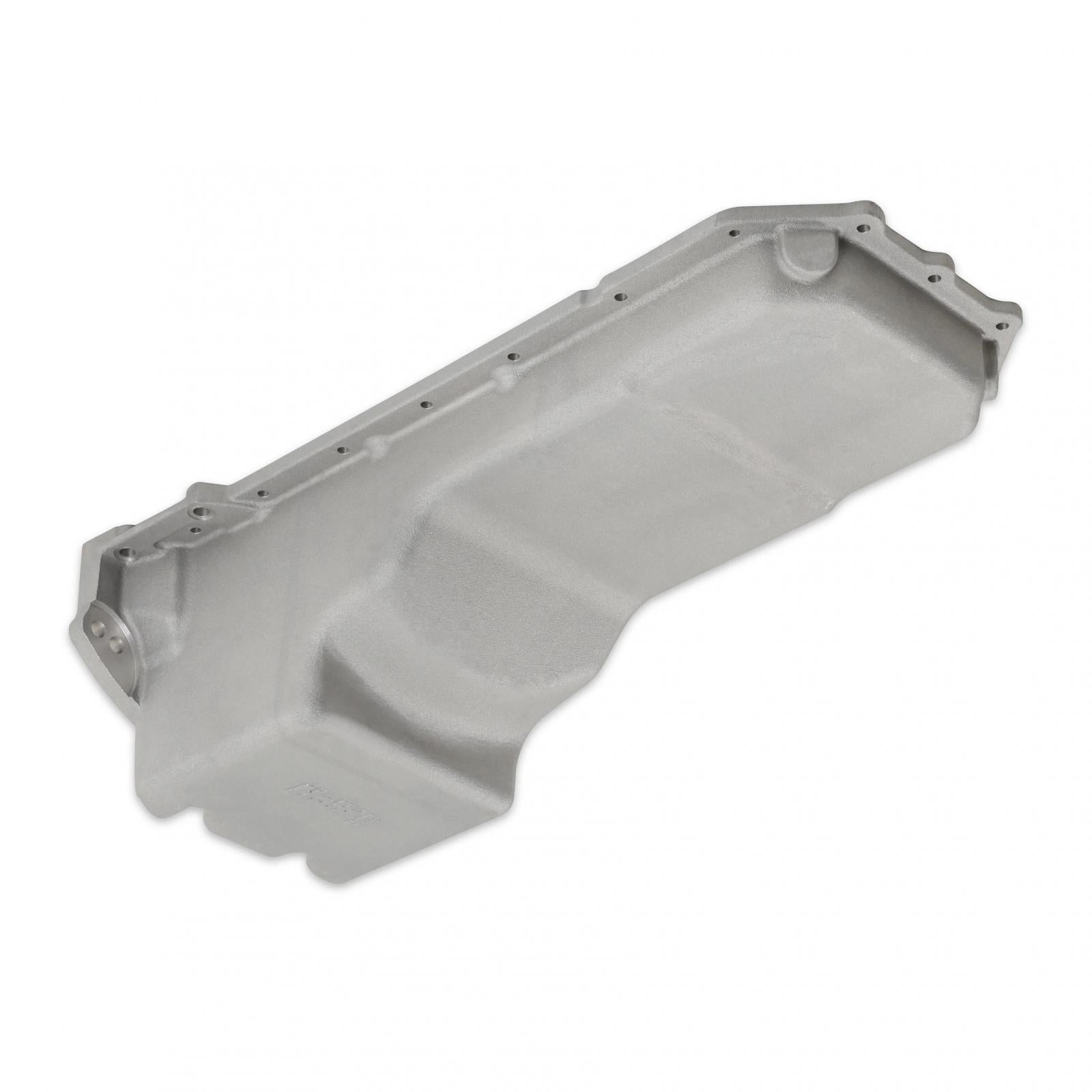 Gen III Hemi Swap Oil Pan Rear-Sump Natural Non-VVT Fits Non-VVT Gen III Hemi Engines 2003-2008 5.7L, 2005-2010 6.1L, 2007-2010 392 Hemi Crate Engines Rear-Sump Design Fits Most Trucks Natural As-Cast Finish Holley