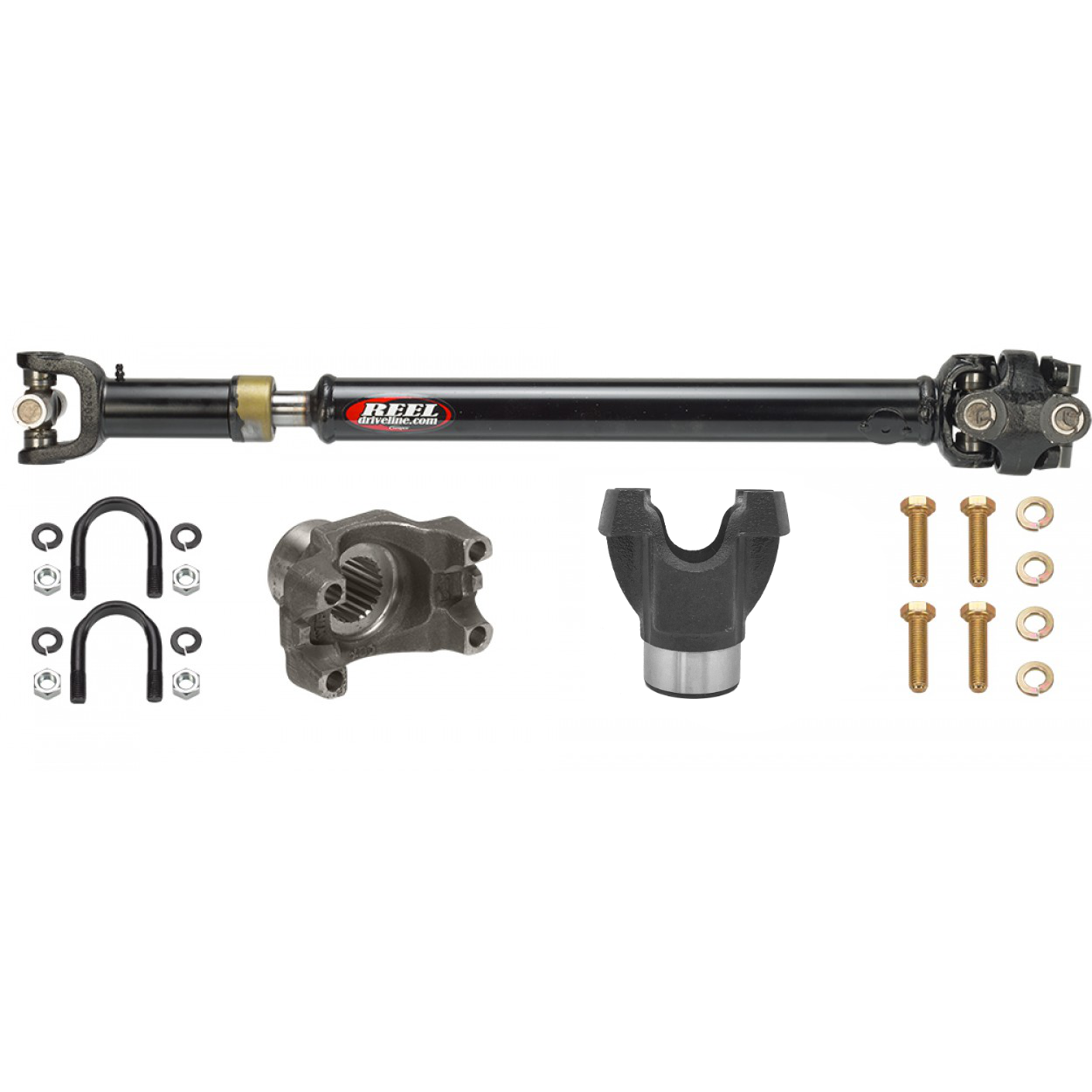 Jeep JL Front Driveshaft 18-Up Jeep Wrangler JL Sport 2.0L Turbo 1310 Heavy Duty Front Driveshaft with Double Cardan Joint, 2 or 4 Door Automatic Transmission Reel Driveline
