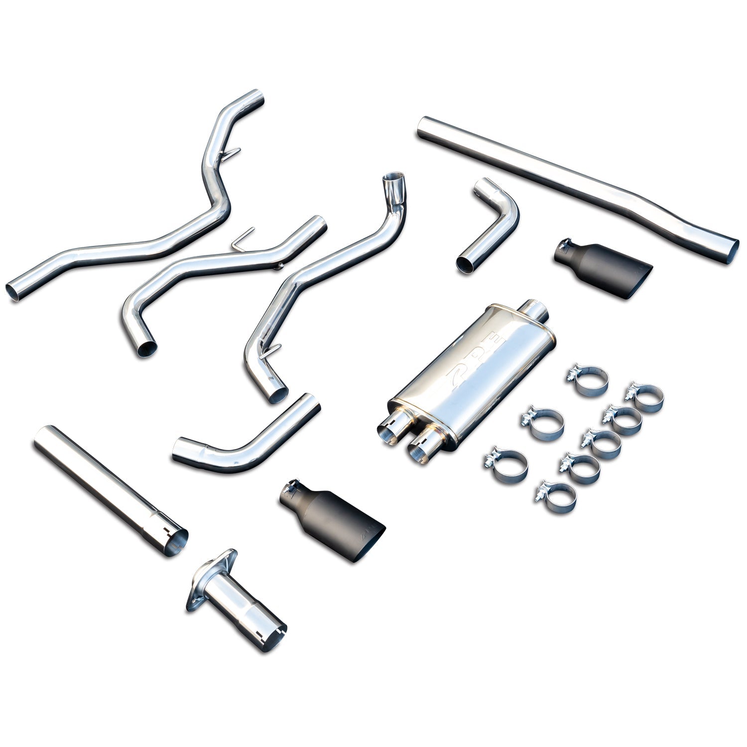 Exhaust Cat Back Ford F150 (2009-2014) Raw Tube Black Tips