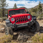 Rockline Front Full Width Bumper W/ Overrider Textured Black 2007-2024 Jeep Wrangler JK/JL 2020-2025 Jeep Gladiator Go Rhino