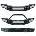 Rockline Front Full Width Bumper W/ Overrider Textured Black 2007-2024 Jeep Wrangler JK/JL 2020-2025 Jeep Gladiator Go Rhino
