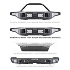 Rockline Winch Ready Front Full Width Bumper For Ford Bronco Textured Black 2021-2026 Ford Bronco Go Rhino