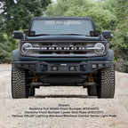 Rockline Winch Ready Front Full Width Bumper For Ford Bronco Textured Black 2021-2026 Ford Bronco Go Rhino