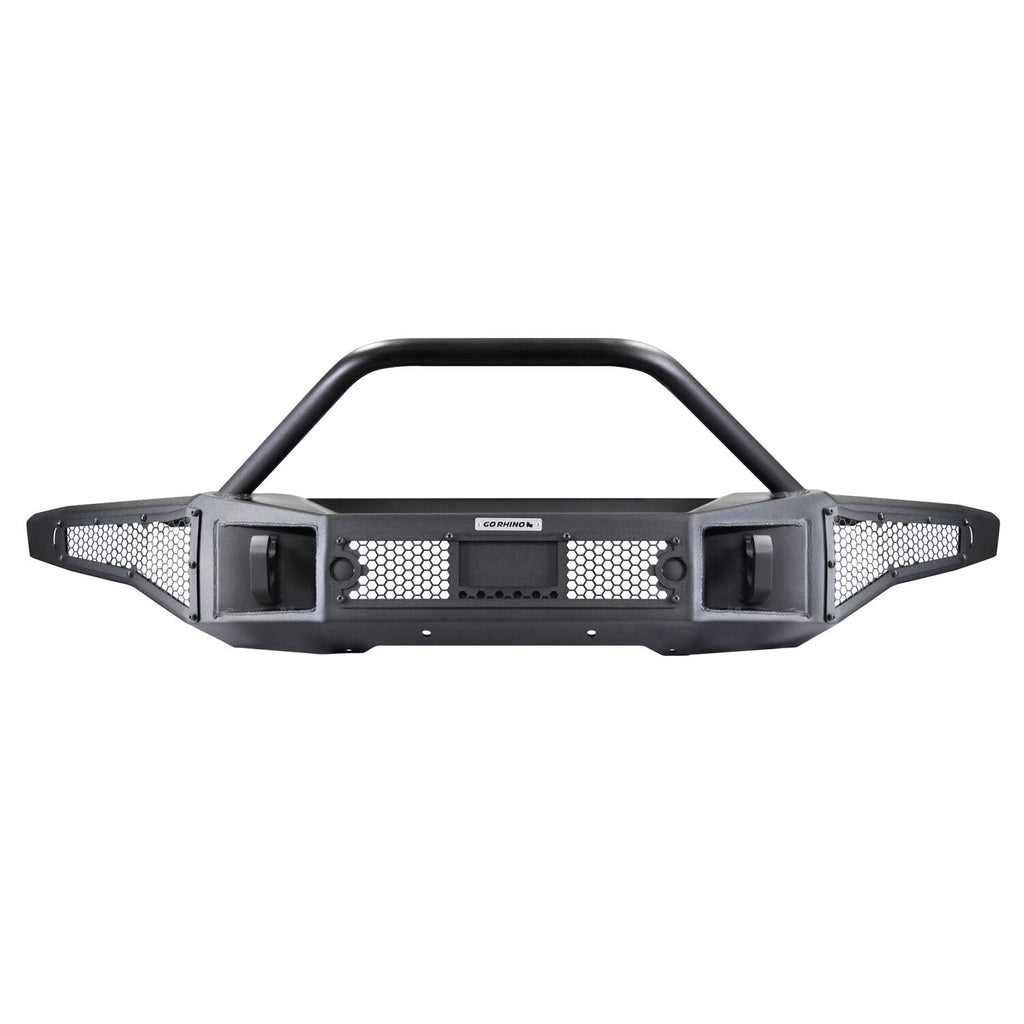 Rockline Winch Ready Front Full Width Bumper With Overrider For Ford Bronco Textured Black 2021-2026 Ford Bronco Go Rhino