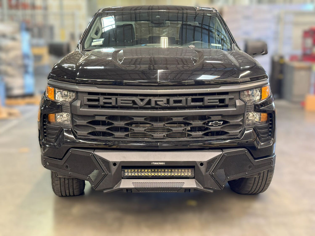 Element Front Bumper W/Power Actuated LightBar Mount Texured Black 2019-2022 Silverado/Sierra 1500 Go Rhino