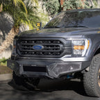 Element Front Bumper with Fixed Light Bar Mount Textured Black 2021-2023 Ford F-150 Go Rhino